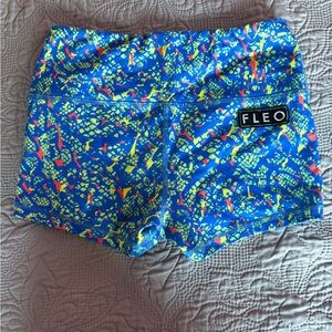 Fleo Blue and Yellow Patterned Shorts